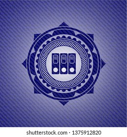 three folders icon inside jean background