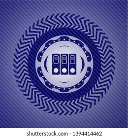 three folders icon inside jean background