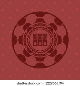 three folders icon inside retro red emblem