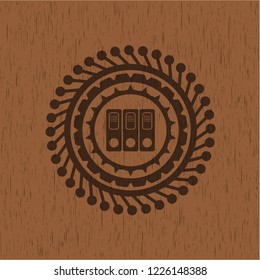 three folders icon inside wooden signboards