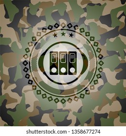 three folders icon on camo pattern