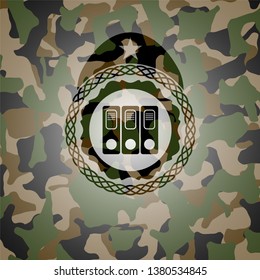 three folders icon on camo pattern