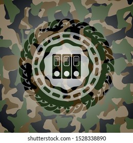 three folders icon on camo pattern