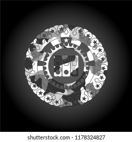 three folders icon on grey camo texture