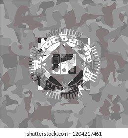 three folders icon on grey camo pattern