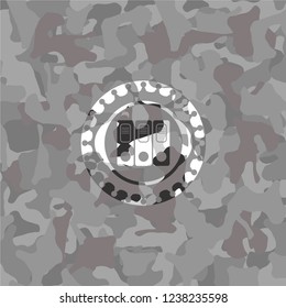 three folders icon on grey camo pattern