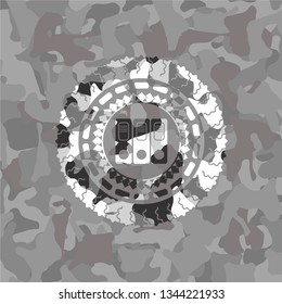 three folders icon on grey camouflage pattern