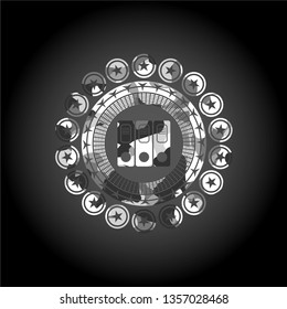three folders icon on grey camouflaged pattern