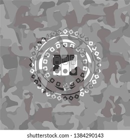 three folders icon on grey camo texture