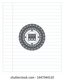 three folders icon pencil effect. Vector Illustration. Detailed.