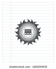 three folders icon pencil emblem. Vector Illustration. Detailed.