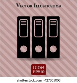 three folders icon vector symbol flat eps jpg app web