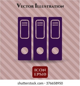 Three folders vector icon or symbol