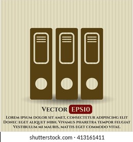 Three folders vector icon or symbol