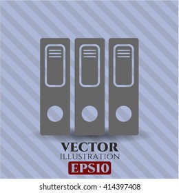 Three folders vector icon or symbol
