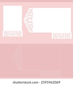 Three folding invitation laser cut design