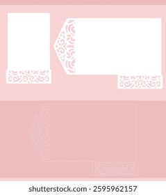 Three folding invitation laser cut design