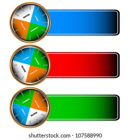 Three forms with icons of four seasons