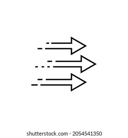 Icono de tres flechas hacia delante en Conjunto de transición