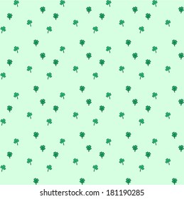 Three and four leaf clover seamless pattern. 