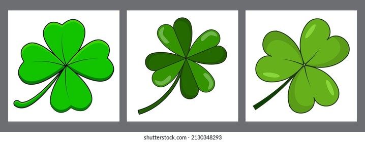 Three and Four Leaf Clovers isolated on white