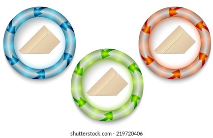 Three frames with color back light and envelope