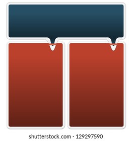 three frames  for text