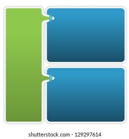 three frames  for text