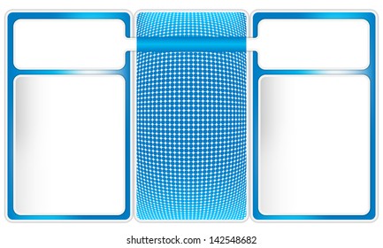 three frames  for text with grid
