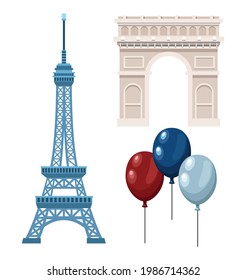 three france celebration set icons