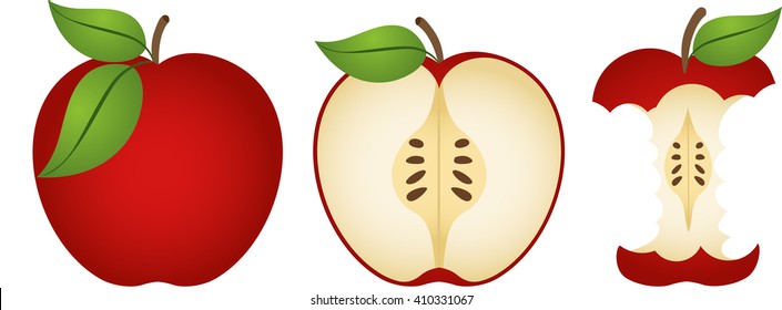 Three fresh apples
