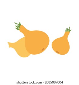 three fresh fresh onions - icon isolated on white vector image