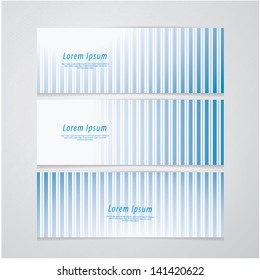 Three fresh vector stripped banners with space for your content. Cards for your presentation or website. Discreet colors, modern design.