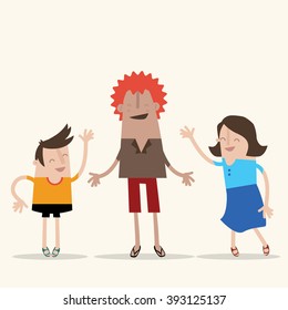 Three friend about to give each other high five