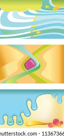 Three funky backgrounds for visit cards