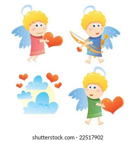 three funny angels for Valentine's day