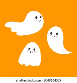 Three funny ghosts for Halloween greetings