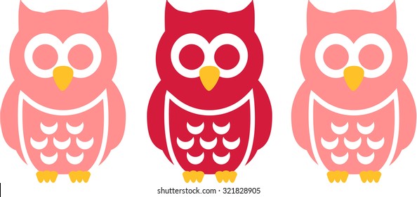 Three funny Owls