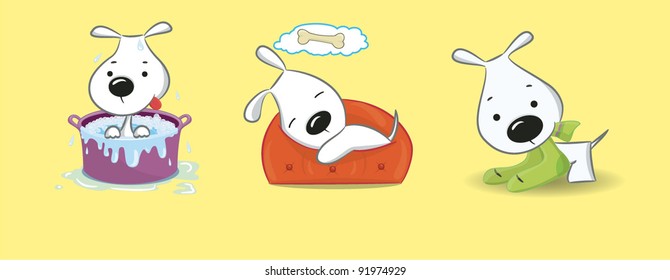 Three funny puppies