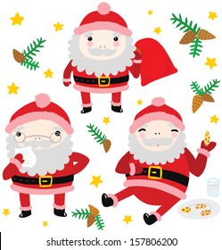 Three Funny Santa Characters