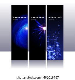 Three futuristic design template Bunting