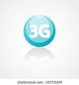 Three G web icon on white background