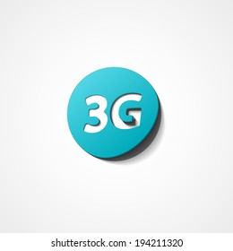 Three G web icon on white background