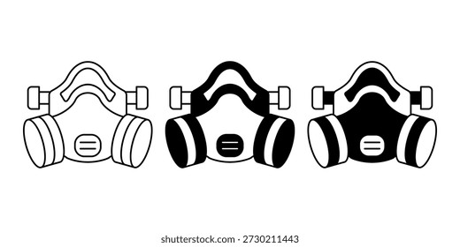 Drei Gasmasken nebeneinander
