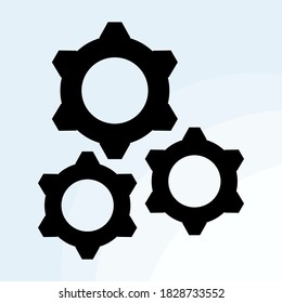 three gear icon in flat style.