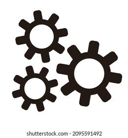 Drei Zahnradsymbole. Ein Vektorsymbol, das einen Mechanismus oder ein Geschäftsmodell darstellen kann.