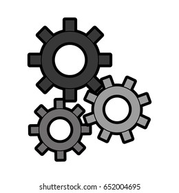 three gear sign cartoon