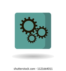 Three gear sign simple icon on background.Gear icon