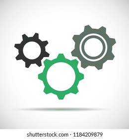 three gear sign simple icon vector illustration EPS10