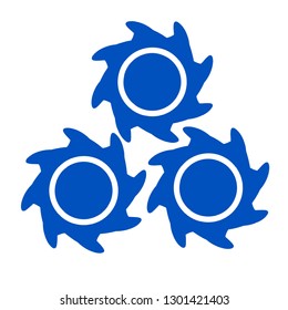 Three gears blue